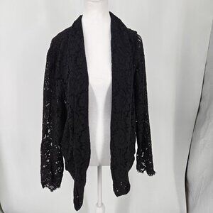 Torrid Black Lace Crop Blazer Long Sleeve Open Front Women's Size 3X